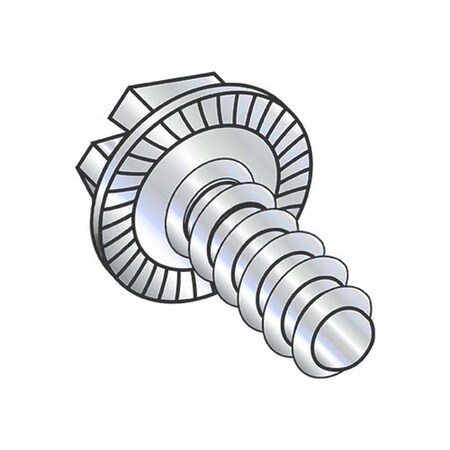 Usa Industrials Self-Drilling Screw, #10-16 x 3/8", Zinc Plated Steel Flange Hex Head Slotted Drive BULK-SCRW-16534